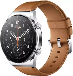 Умные часы Xiaomi Watch S1 серебристый/коричневый (международная версия) фото