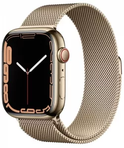 Умные часы Apple Watch Series 7 LTE 41 мм (сталь золото/миланский золотой) фото