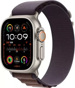 Умные часы Apple Watch Ultra 2 LTE 49 мм (титановый корпус, титановый/индиго, текстильный ремешок размера L) фото