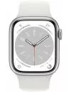 Умные часы Apple Watch Series 8 41 мм (алюминиевый корпус, серебристый/белый, спортивный силиконовый ремешок) фото 2