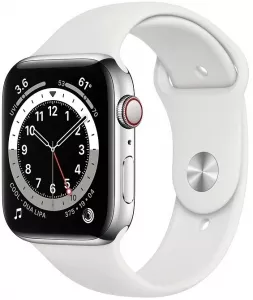 Умные часы Apple Watch Series 6 LTE 44mm Stainless Steel Silver (M09D3) фото