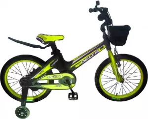 Велосипед детский Delta Prestige 18&#34; + шлем 2020 (черный/зеленый) фото