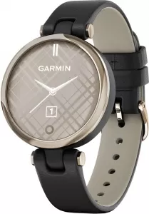 Умные часы Garmin Lily (кремово-золотистый, черный/кожаный ремешок) фото