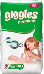 Подгузники Giggles Premium Mini (3-6 кг) 40 шт фото