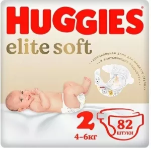Подгузники HUGGIES Elite Soft 2 (82 шт) фото