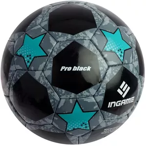 Футбольный мяч Ingame Pro Black 2020 (5 размер, черный/серый/голубой) фото