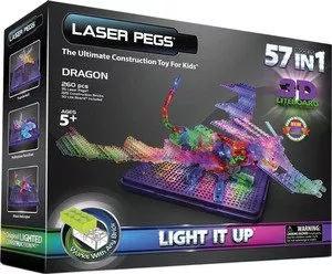 Конструктор Laser Pegs Набор 57 в 1 1070 Дракон с 3D панелью фото