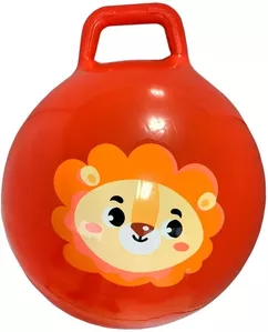 Гимнастический мяч Moby Kids Львенок с ушком 45 см (красный) фото