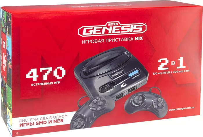 Игровая приставка Retro Genesis Mix 8+16 Bit (2 геймпада, 470 игр) фото