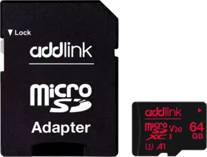 Карта памяти Addlink microSDXC AD64GBMSXU3A 64GB (с адаптером) фото