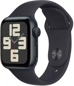 Умные часы Apple Watch SE 2023 40 мм (алюминиевый корпус, полуночный/полуночный, спортивный силиконовый ремешок) фото