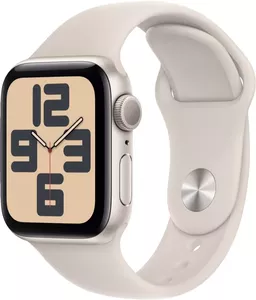 Умные часы Apple Watch SE 2023 44 мм (алюминиевый корпус, звездный свет/звездный свет, спортивный силиконовый ремешок) фото