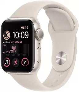 Умные часы Apple Watch SE 2 40 мм (алюминиевый корпус, звездный свет/звездный свет, спортивный силиконовый ремешок) фото