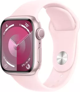 Умные часы Apple Watch Series 9 41 мм (алюминиевый корпус, розовый/розовый, спортивный силиконовый ремешок S/M) фото