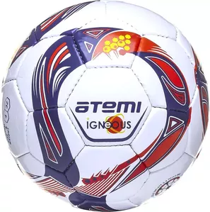 Футбольный мяч Atemi Igneous (4 размер, белый/темно-синий/красный) фото
