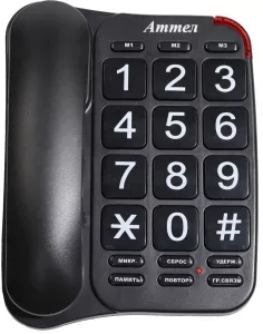 Проводной телефон Аттел 204 (черный) фото