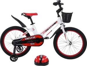 Велосипед детский Delta Prestige 18 2023 (белый, спицы, шлем) фото