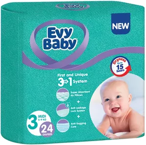 Подгузники детские Evy Baby Midi (24 шт) фото