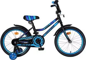 Детский велосипед Favorit Biker 18 2021 (черный/синий) фото