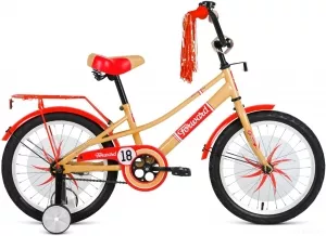 Детский велосипед Forward Azure 18 2021 (бежевый/красный) фото
