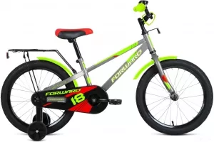 Детский велосипед Forward Meteor 18 2021 (серый/зеленый) фото