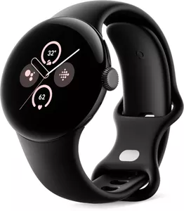 Умные часы Google Pixel Watch 2 (матовый черный/обсидиан, спортивный силиконовый ремешок) фото