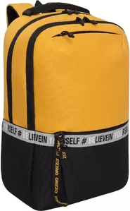 Школьный рюкзак Grizzly RU-337-2 (черный/желтый) фото