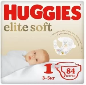 Подгузники HUGGIES Elite Soft 1 (84 шт) фото