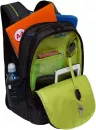 Школьный рюкзак Grizzly RU-338-1 (черный/салатовый) фото 5