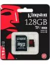 Карта памяти Kingston microSDXC 128Gb Class 10 UHS-I U3 + SD адаптер (SDCA3/128GB) фото 2
