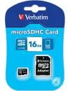 Карта памяти Verbatim microSDHC Class 4 16GB + SD adapter фото 2