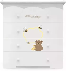 Комод пеленальный Nuovita Stanzione Honey Bear (белый) фото