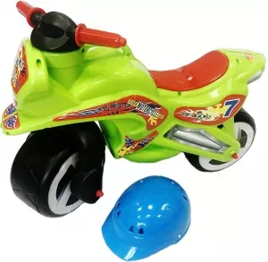 Беговел детский Orion Toys Motorcycle 7 со шлемом 11-007 green фото