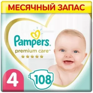 Подгузники Pampers Premium Care 4 Maxi (108 шт) фото