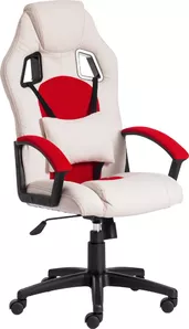 Кресло TetChair Driver (экокожа/ткань, белый/красный) фото