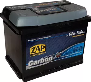 Аккумулятор ZAP Carbon EFB R+ (62Ah) фото