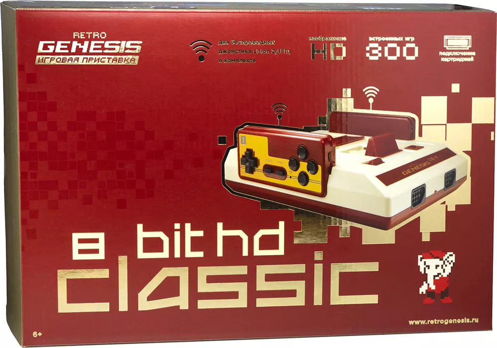 Игровая приставка Retro Genesis 8 Bit HD Classic (2 геймпада, 300 игр) фото