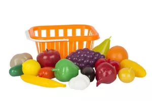 Набор игрушечных продуктов Стром Фрукты и овощи в корзине / у758 фото
