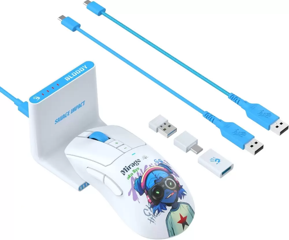 Игровая мышь A4Tech Bloody R73 Ultra Duo Nyx Mirage (белый) фото