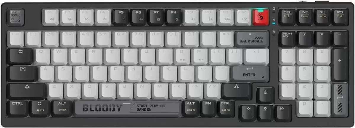 Клавиатура A4Tech Bloody WS98 Black &#38; White (Bloody BLMS Red Plus) фото