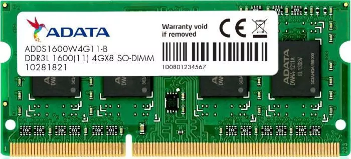 Оперативная память A-Data 8GB DDR3 SODIMM PC3-12800 ADDS1600W8G11-S фото