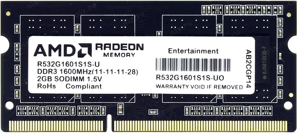 Модуль памяти AMD R538G1601S2S-U DDR3 PC3-12800 8Gb фото