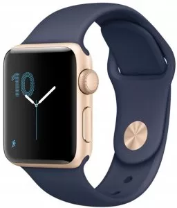 Умные часы Apple Watch 38mm Gold with Midnight Blue Sport Band (MQ102) фото