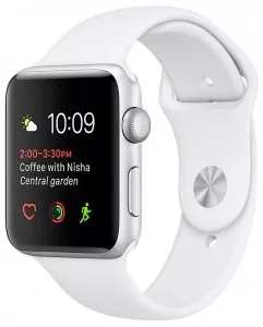 Умные часы Apple Watch 38mm Silver with White Sport Band (MNNG2) фото