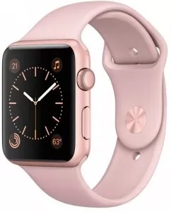 Умные часы Apple Watch 42mm Rose Gold with Pink Sand Sport Band (MQ112) фото