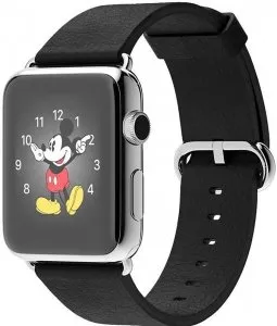 Умные часы Apple Watch 42mm Stainless Steel with Black Classic Buckle (MJ3X2) фото