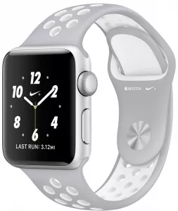 Умные часы Apple Watch Nike+ 38mm Silver with Flat Silver/White Nike Band (MNNQ2) фото