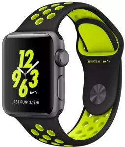 Умные часы Apple Watch Nike+ 38mm Space Gray with Black/Volt Nike Band (MP082) фото