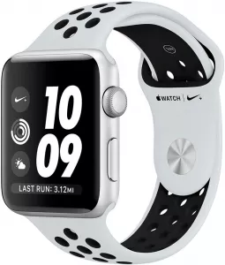 Умные часы Apple Watch Nike+ 42mm Silver Aluminum Case with Pure Platinum/Black Nike Sport Band (MQL32) фото