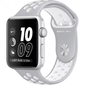 Умные часы Apple Watch Nike+ 42mm Silver with Flat Silver/White Nike Band (MNNT2) фото